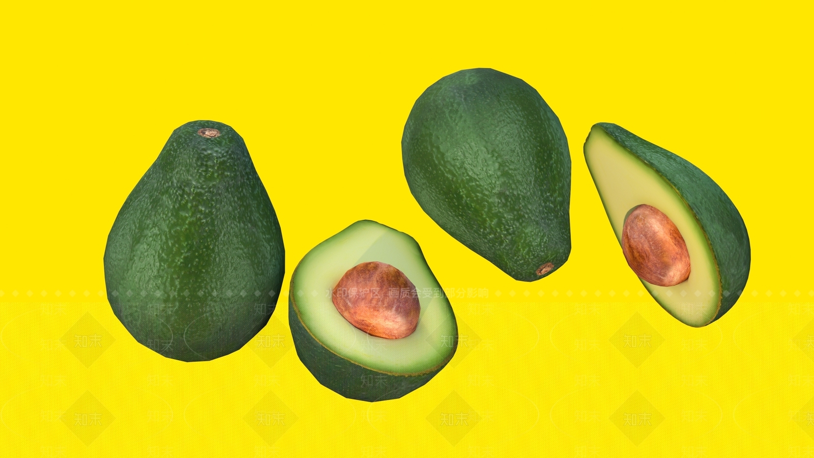 牛油果3D模型下载【ID:1157032862】