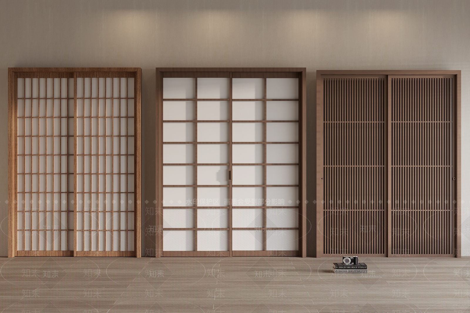 新中式推拉木门3D模型下载【ID:1157033364】