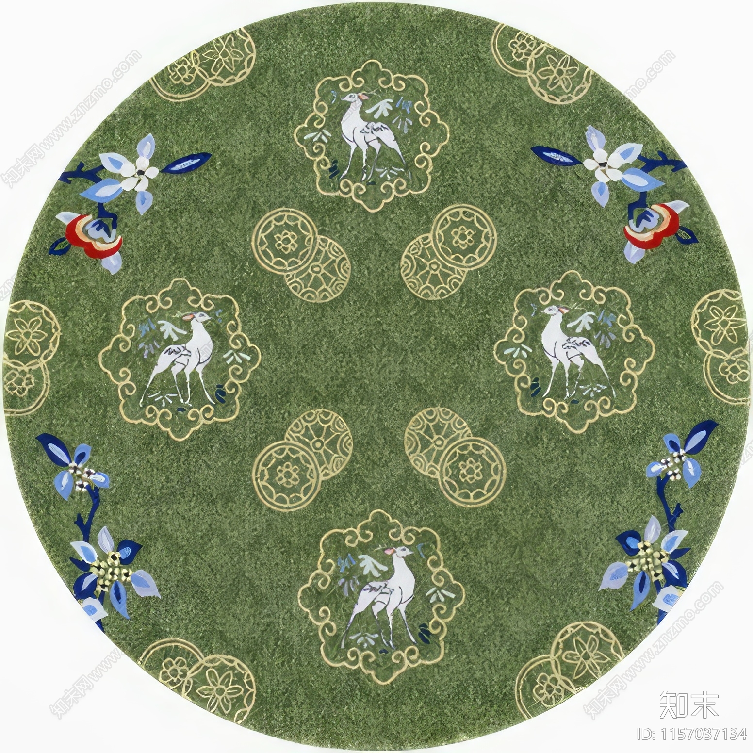 新中式圆形客厅地毯贴图下载【ID:1157037134】