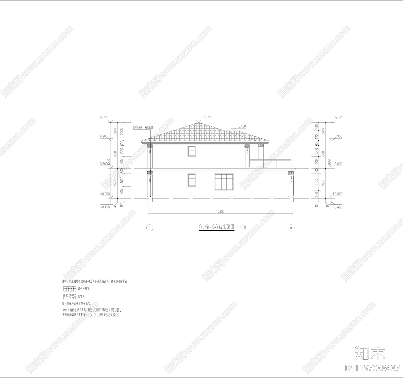 新中式别墅cad施工图下载【ID:1157038437】