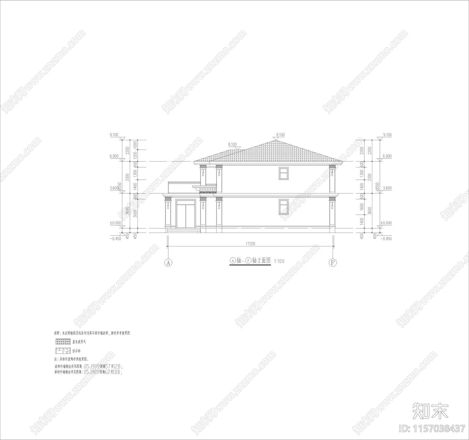新中式别墅cad施工图下载【ID:1157038437】