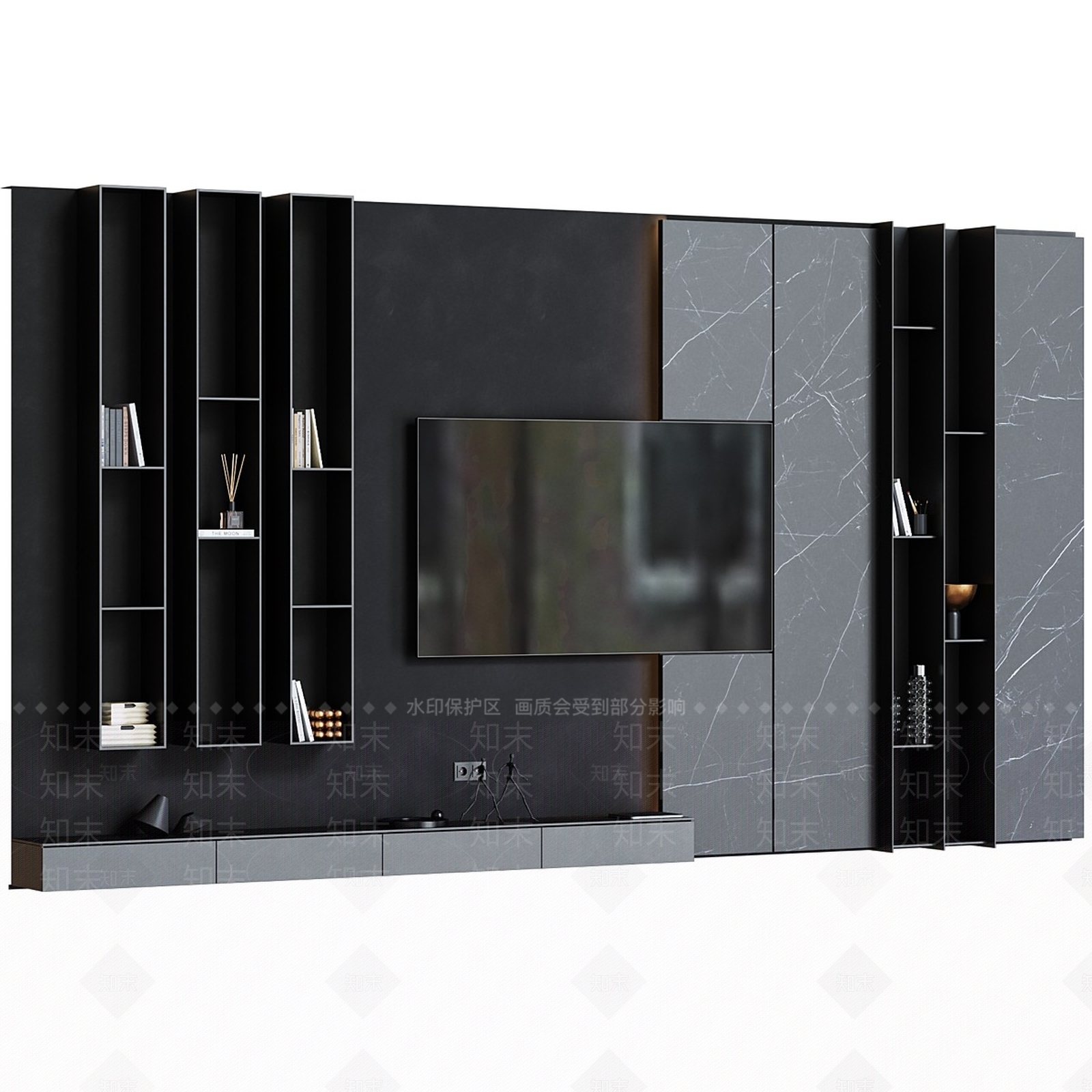 电视柜3D模型下载【ID:1157043720】