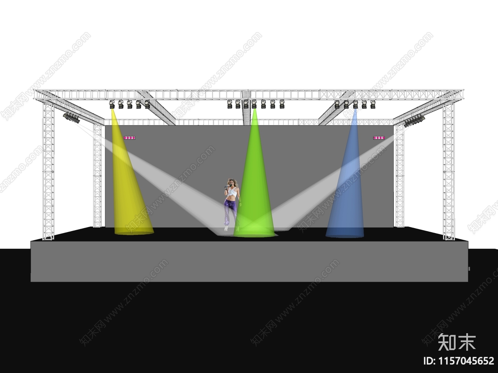 现代时尚表演电音节舞台SU模型下载【ID:1157045652】