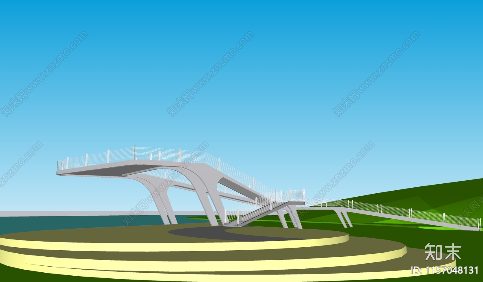 现代滨水看台SU模型下载【ID:1157048131】