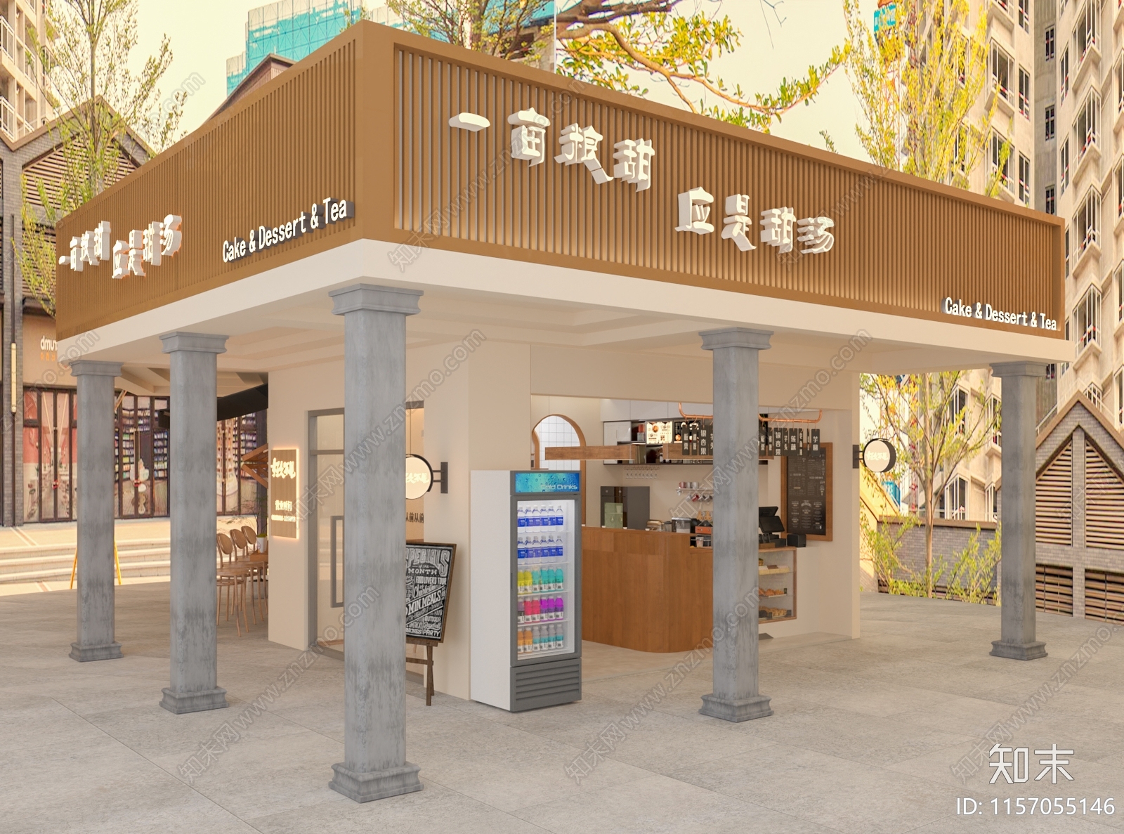 现代奶茶店3D模型下载【ID:1157055146】