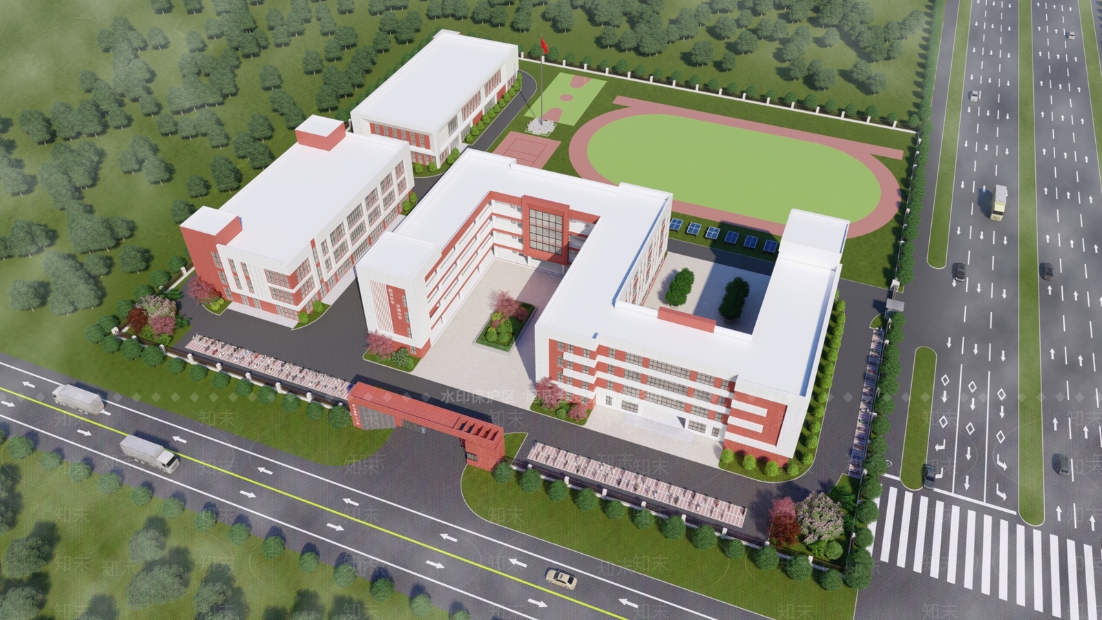 现代学校SU模型下载【ID:1157534541】