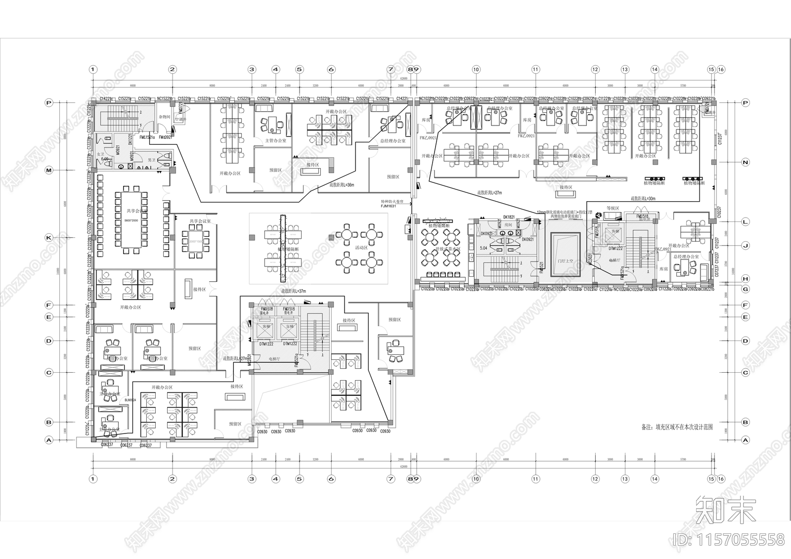 智能科技产业孵化器室内装修项目cad施工图下载【ID:1157055558】