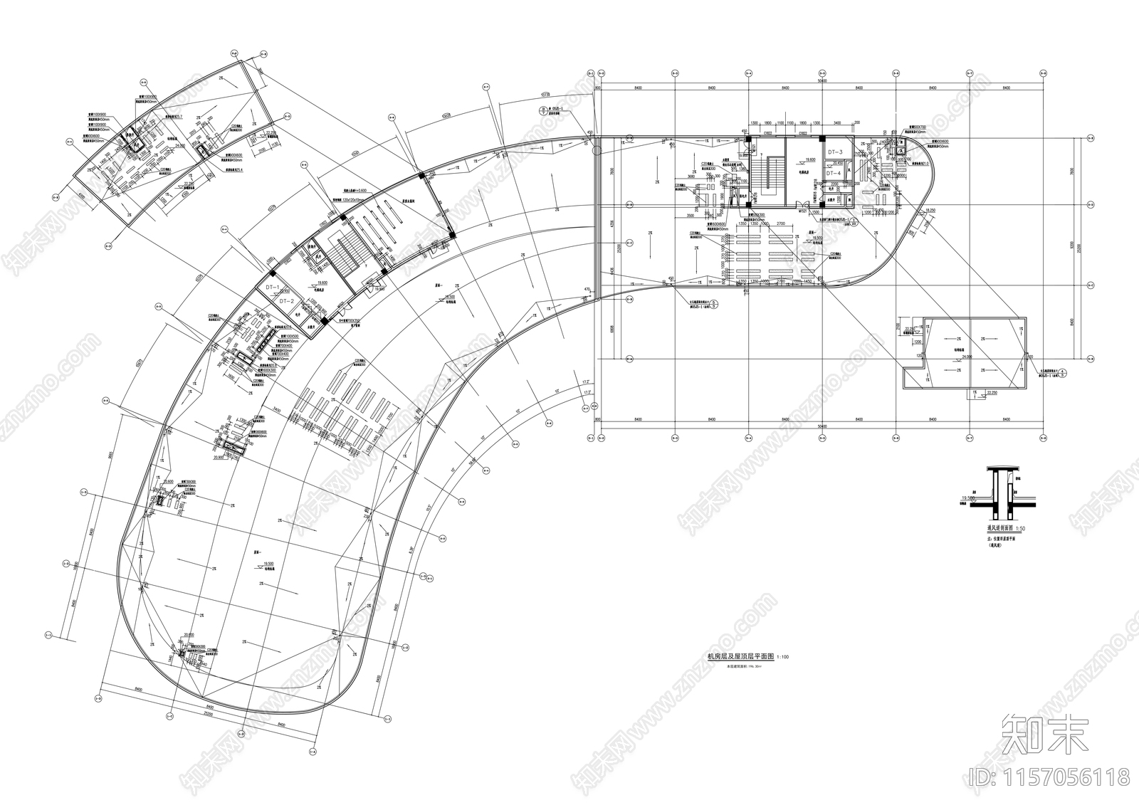 5层现代风格知名企业办公建筑设cad施工图下载【ID:1157056118】