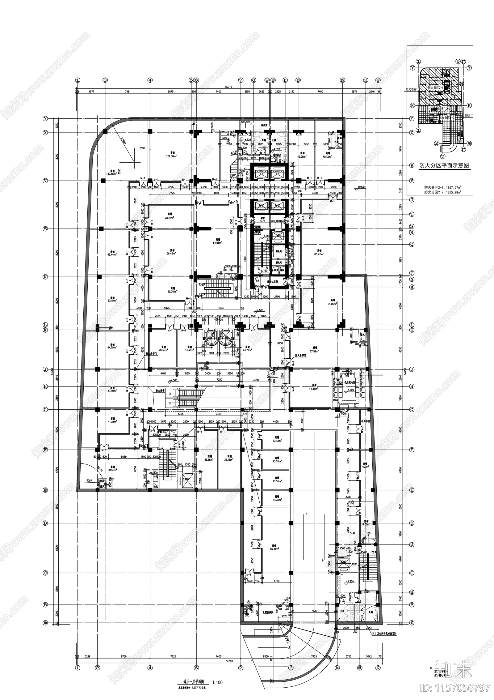 24层欧式风格办公综合体建cad施工图下载【ID:1157056797】