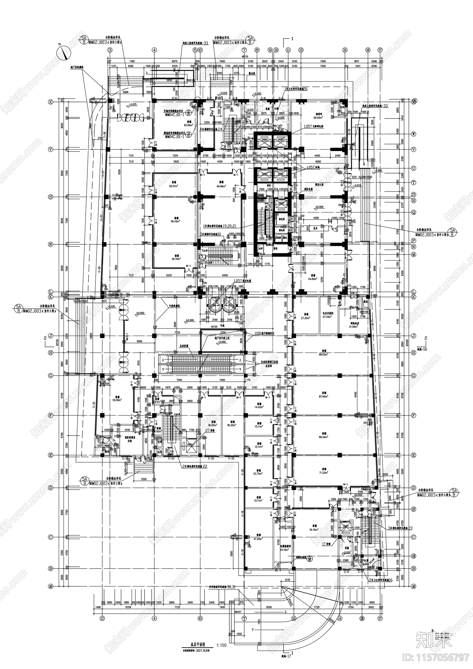 24层欧式风格办公综合体建cad施工图下载【ID:1157056797】