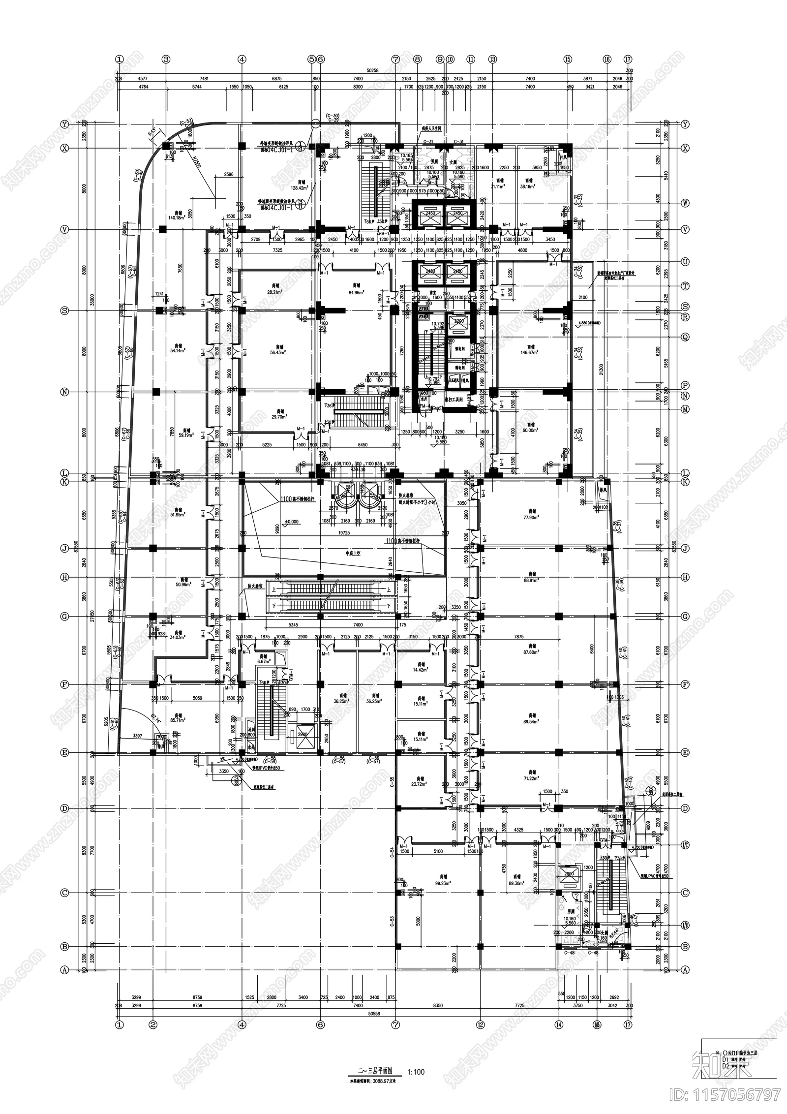 24层欧式风格办公综合体建cad施工图下载【ID:1157056797】