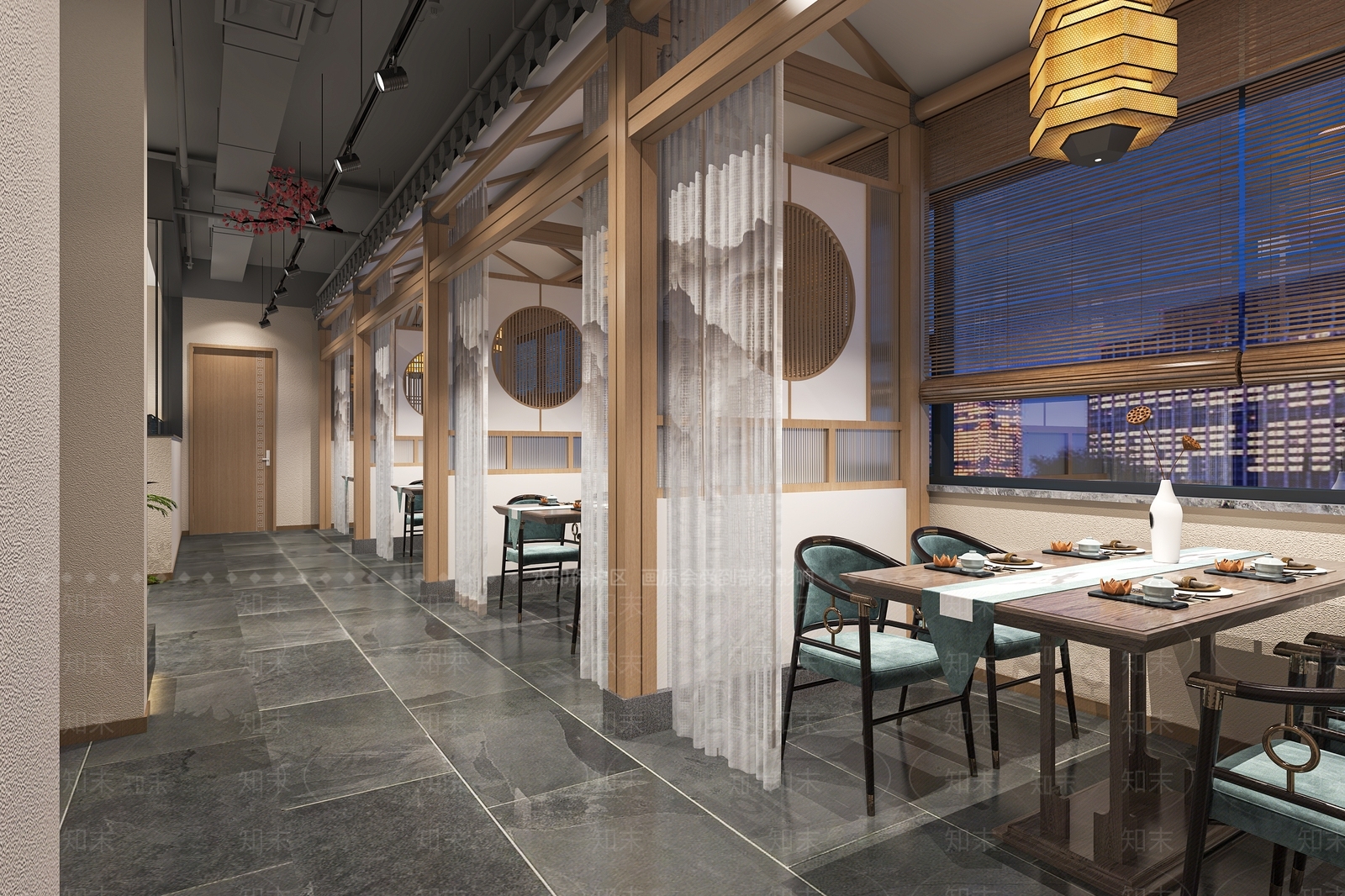 新中式中餐厅3D模型下载【ID:1157058650】