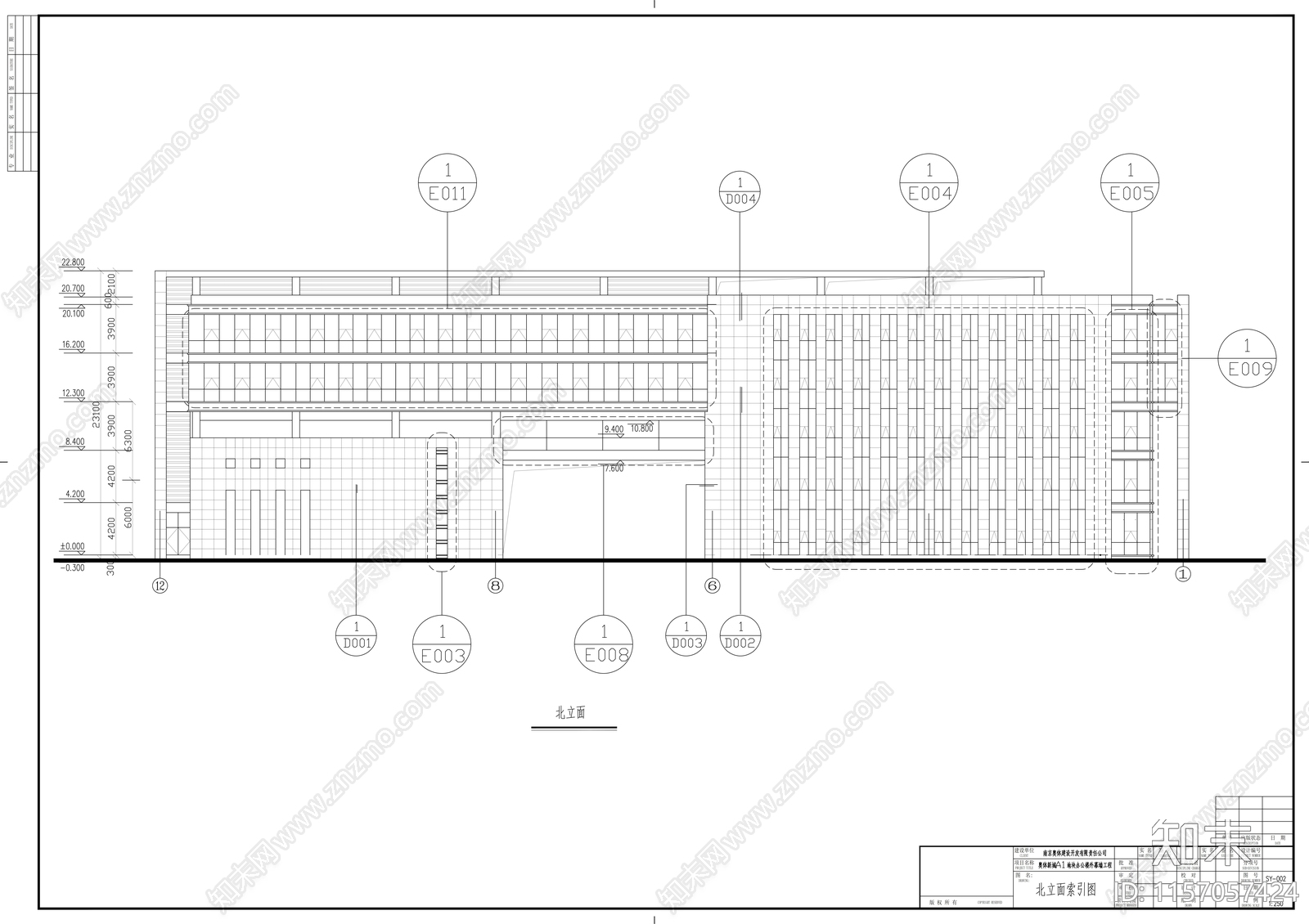 奥体办公楼外幕墙工程建cad施工图下载【ID:1157057424】