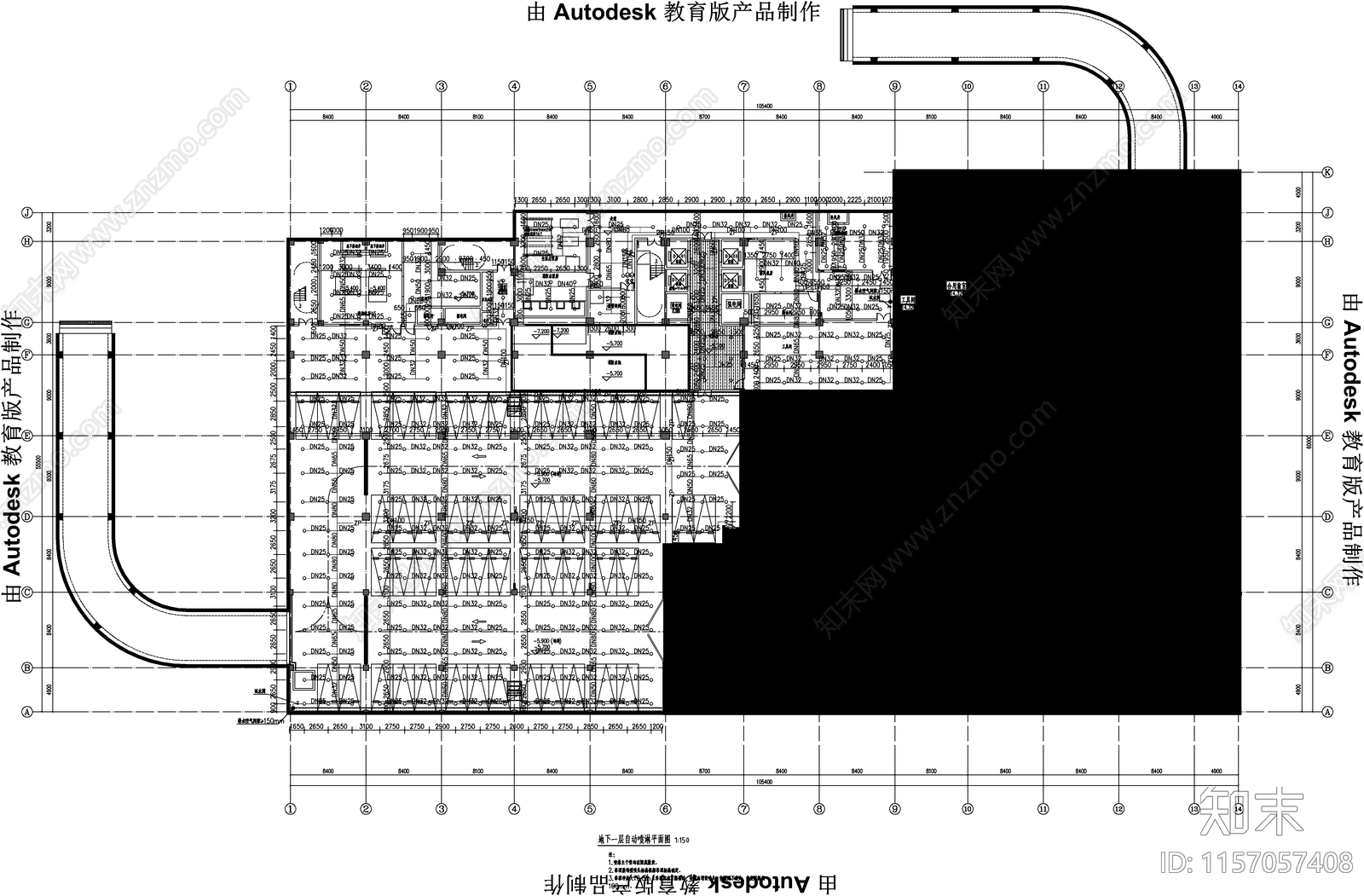 企业本部综合大楼cad施工图下载【ID:1157057408】