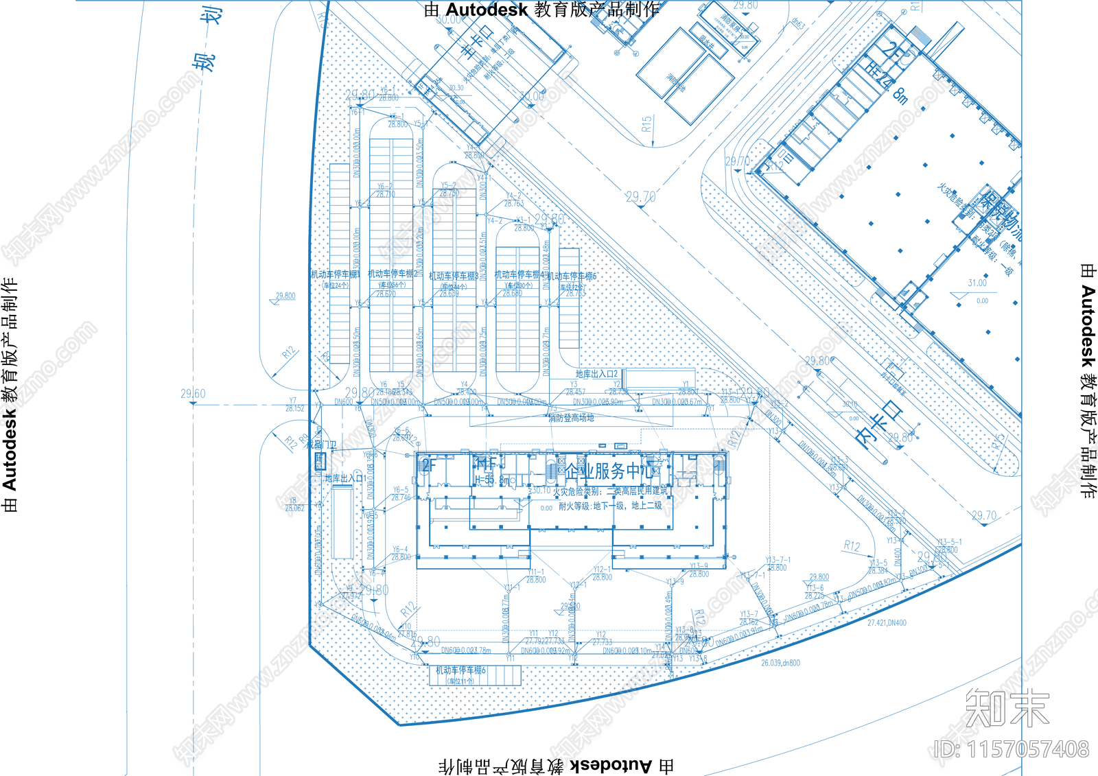 企业本部综合大楼cad施工图下载【ID:1157057408】