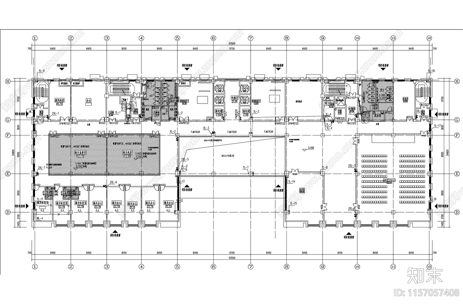 企业本部综合大楼cad施工图下载【ID:1157057408】