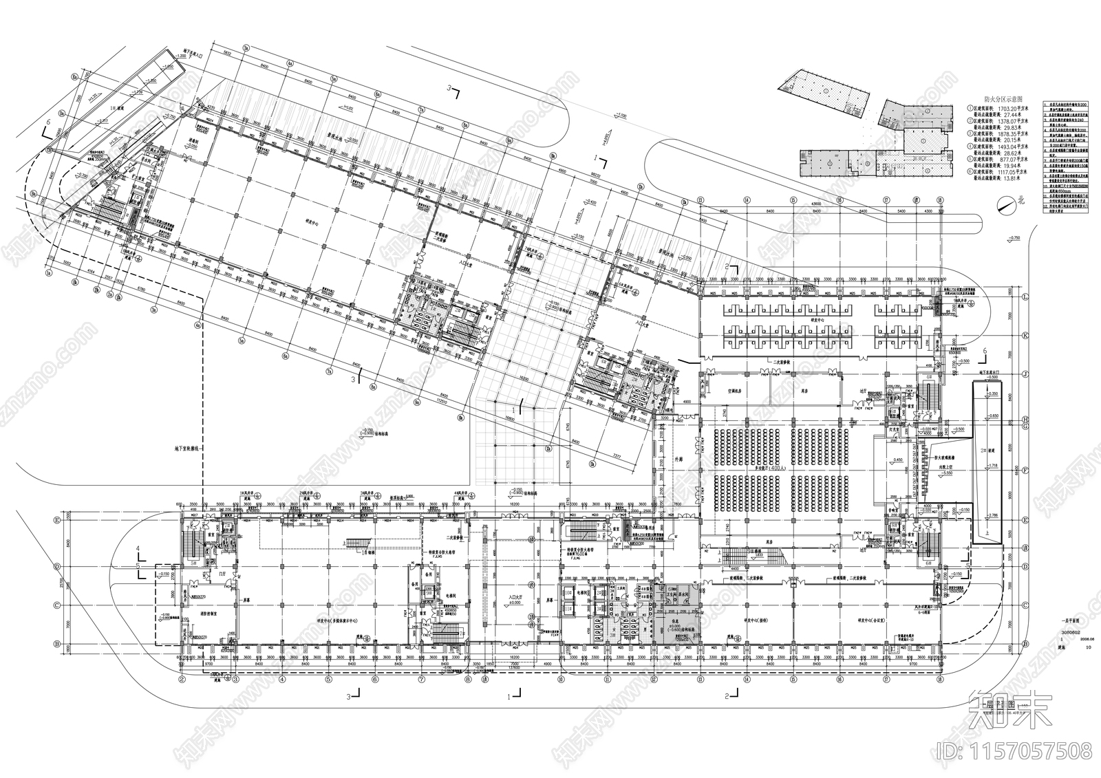 八层企业办公楼建cad施工图下载【ID:1157057508】