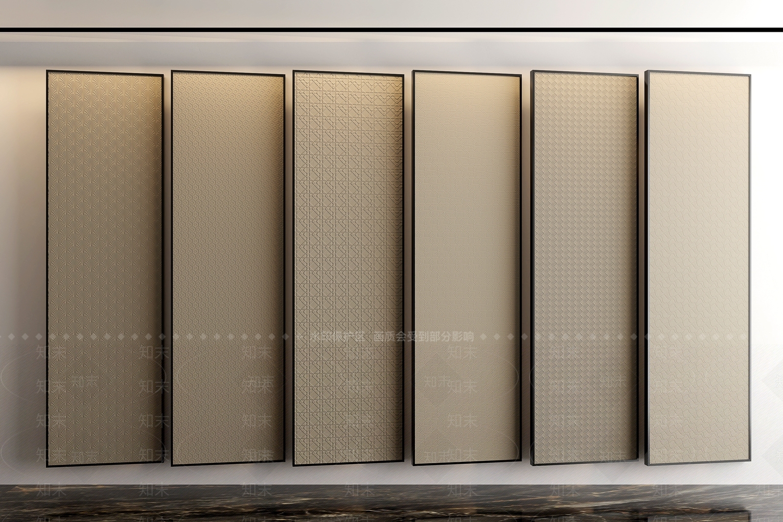 现代立体浮雕护墙板3D模型下载【ID:1157057852】