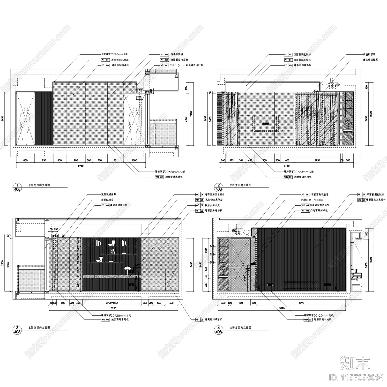 三亚海棠湾四季酒店公寓标准层房型二室内家装CA施工图下载【ID:1157058094】