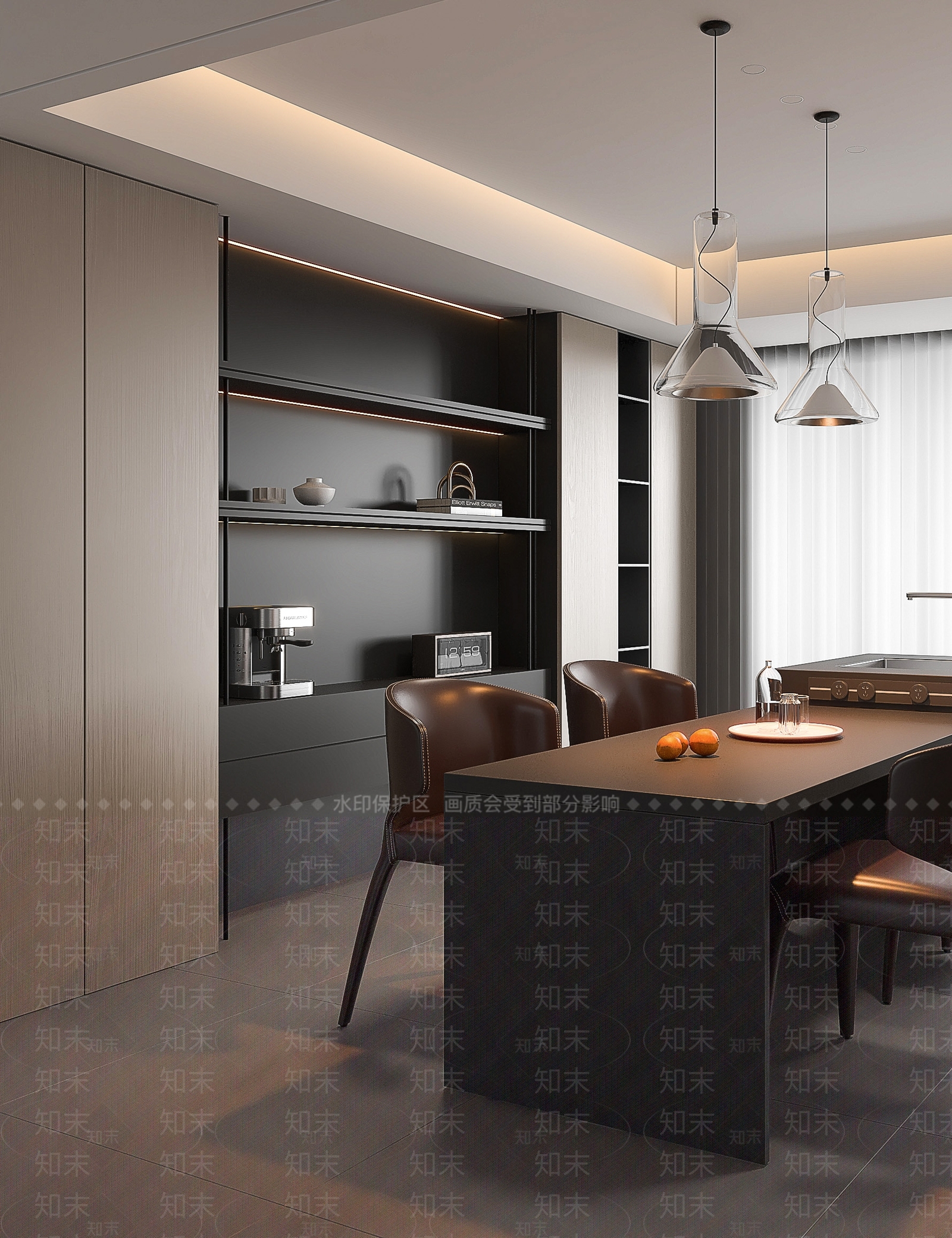 现代茶水间3D模型下载【ID:1214375428】