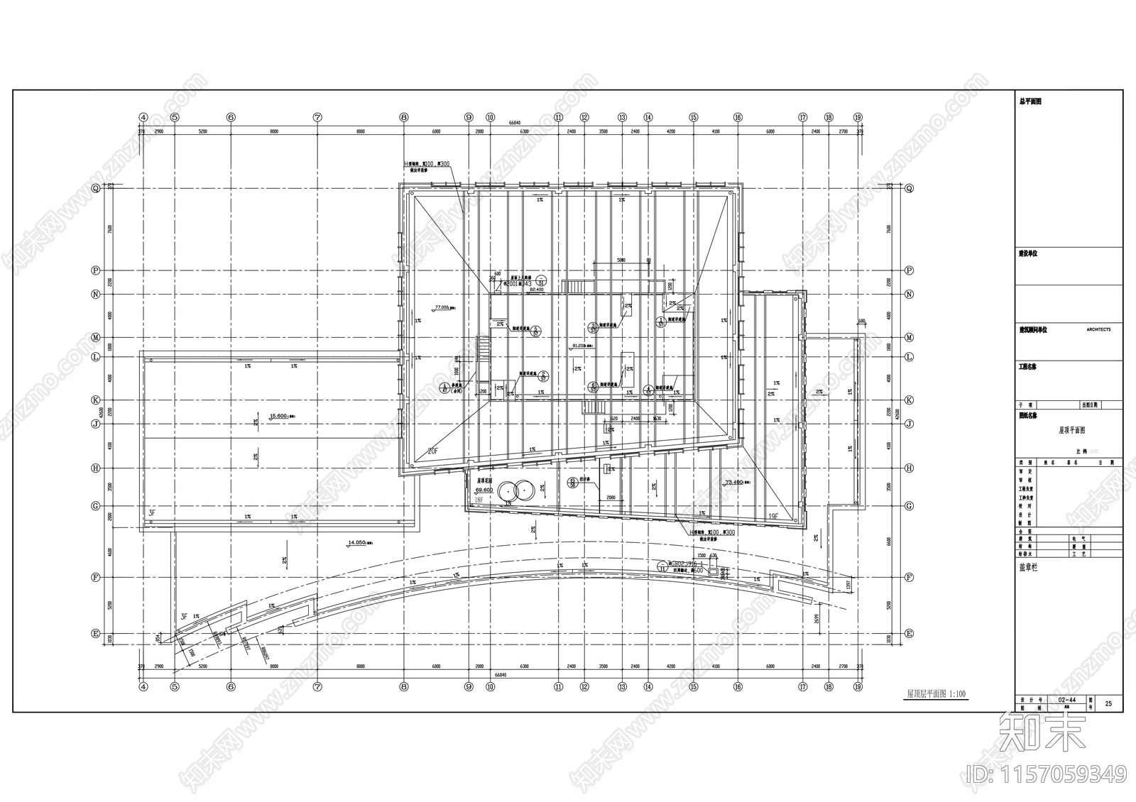 二十层教育大楼建cad施工图下载【ID:1157059349】