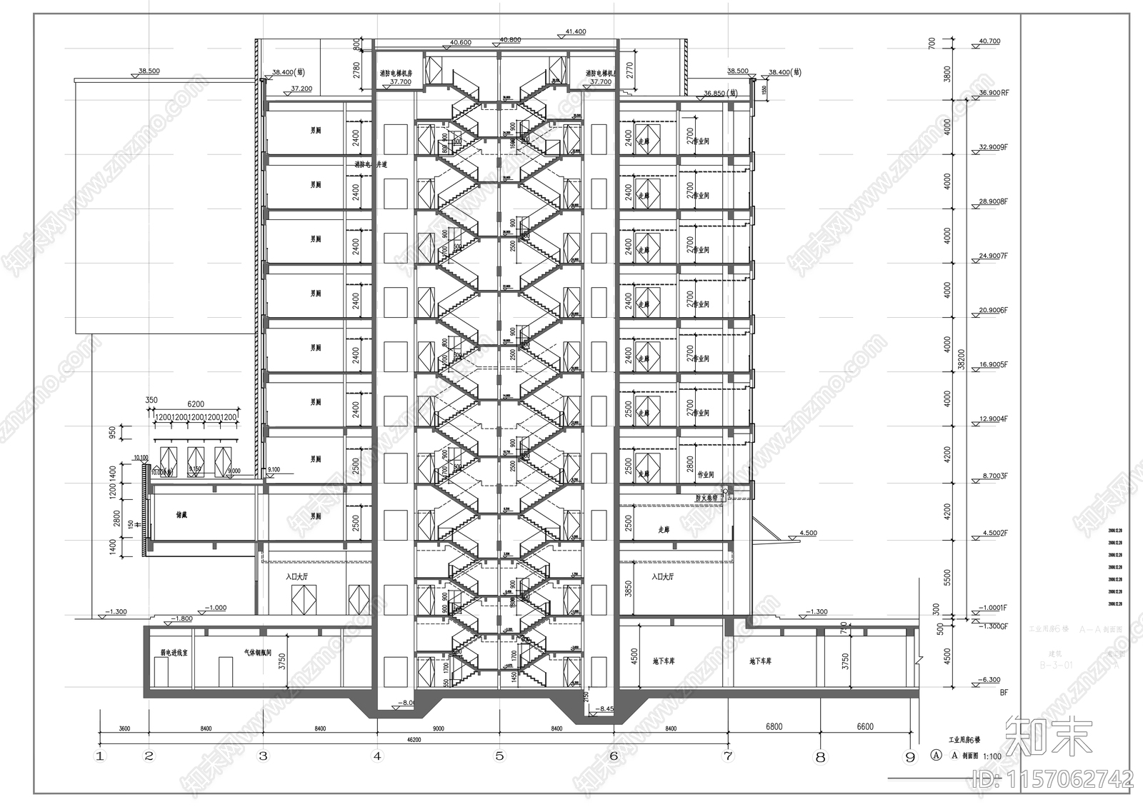 高层框架结构金融企业办公研发楼建施工图下载【ID:1157062742】