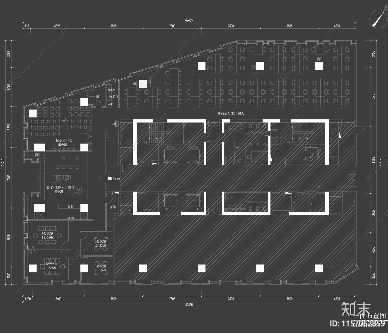 现代办公cad施工图下载【ID:1157062859】