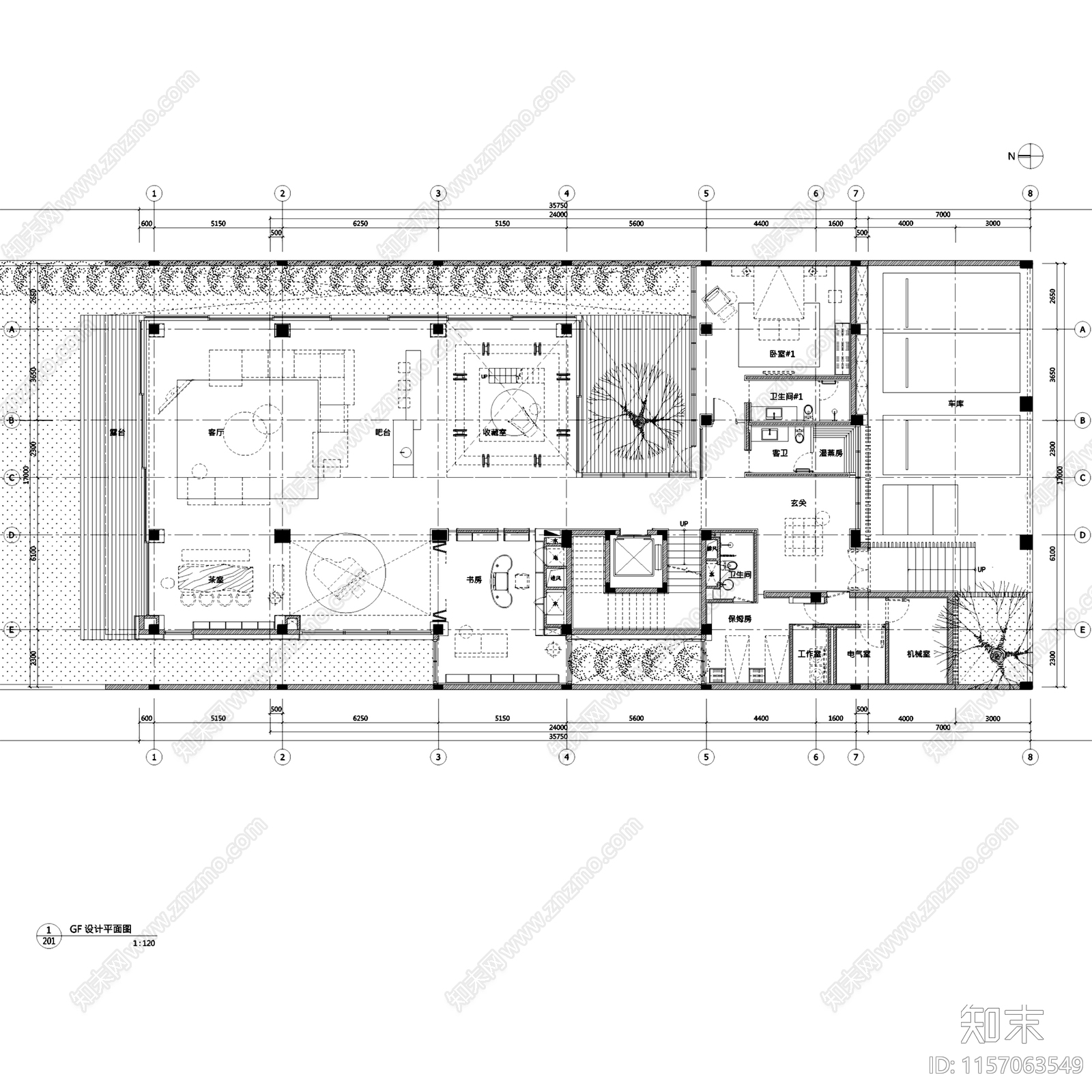 三亚海棠湾四季酒店别墅A型室内家装CA施工图下载【ID:1157063549】