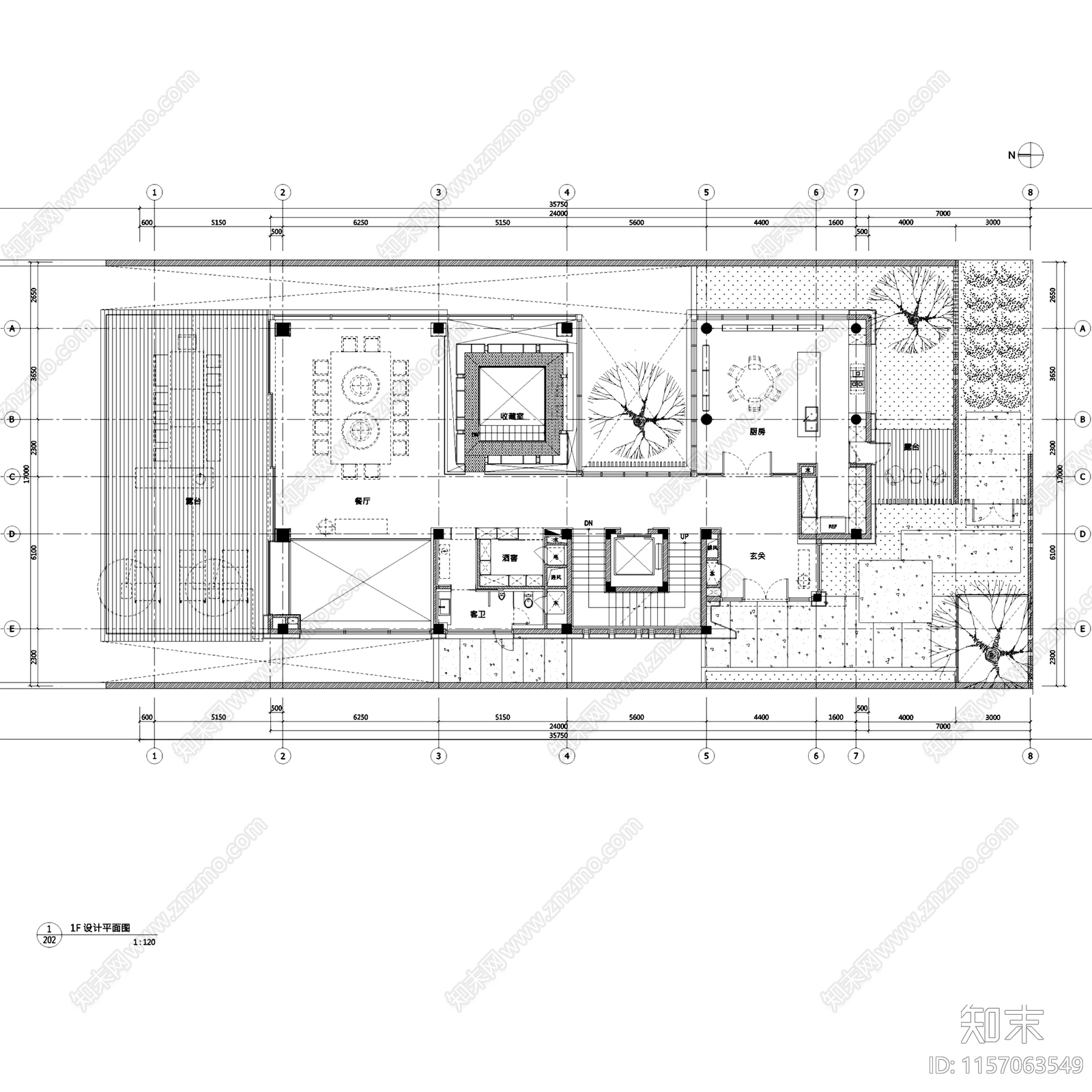 三亚海棠湾四季酒店别墅A型室内家装CA施工图下载【ID:1157063549】