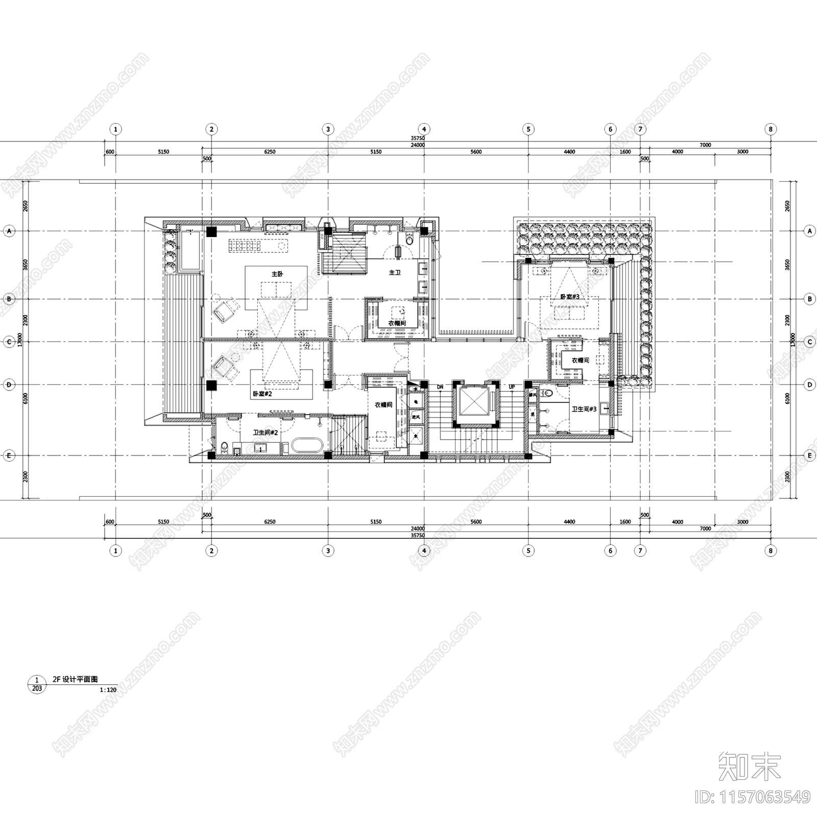 三亚海棠湾四季酒店别墅A型室内家装CA施工图下载【ID:1157063549】