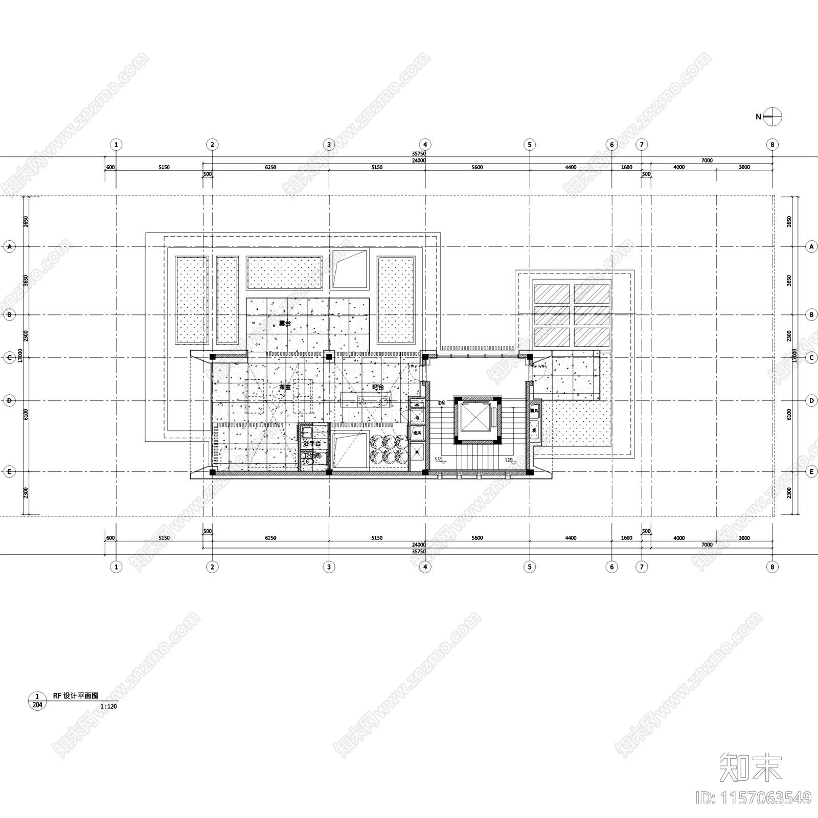 三亚海棠湾四季酒店别墅A型室内家装CA施工图下载【ID:1157063549】