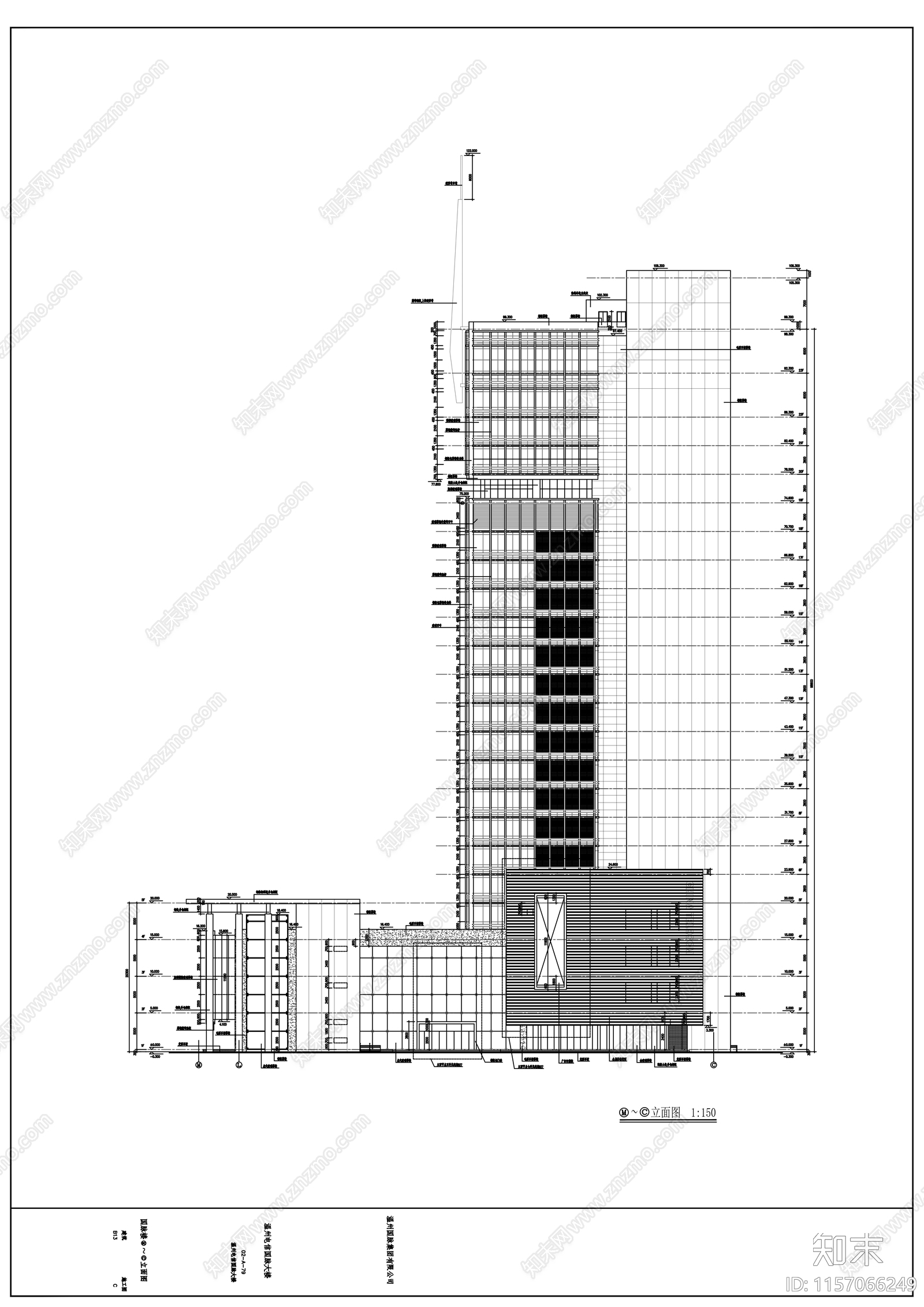 国脉大楼建筑图cad施工图下载【ID:1157066249】