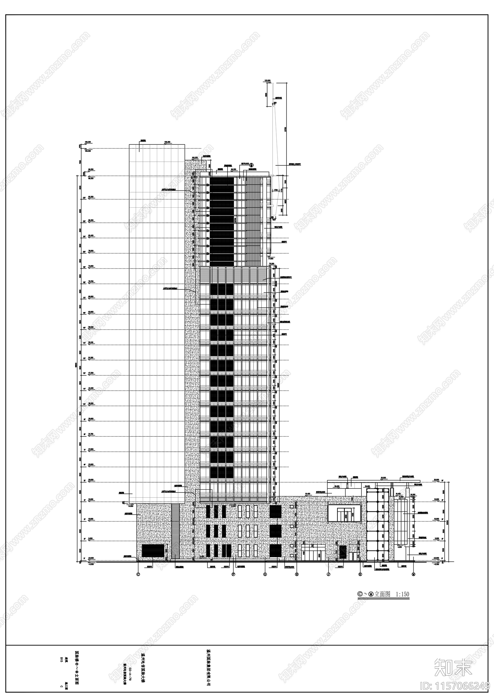 国脉大楼建筑图cad施工图下载【ID:1157066249】