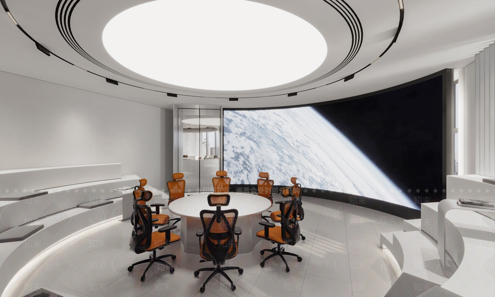 现代办公大厅3D模型下载【ID:1214375683】