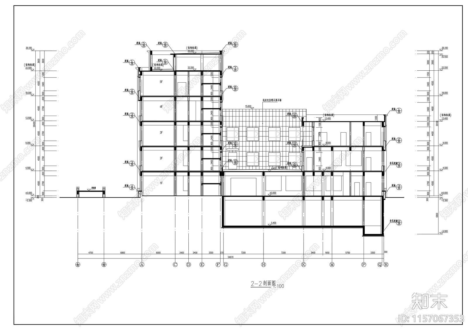 技术开发区法院六层审判楼建cad施工图下载【ID:1157067353】