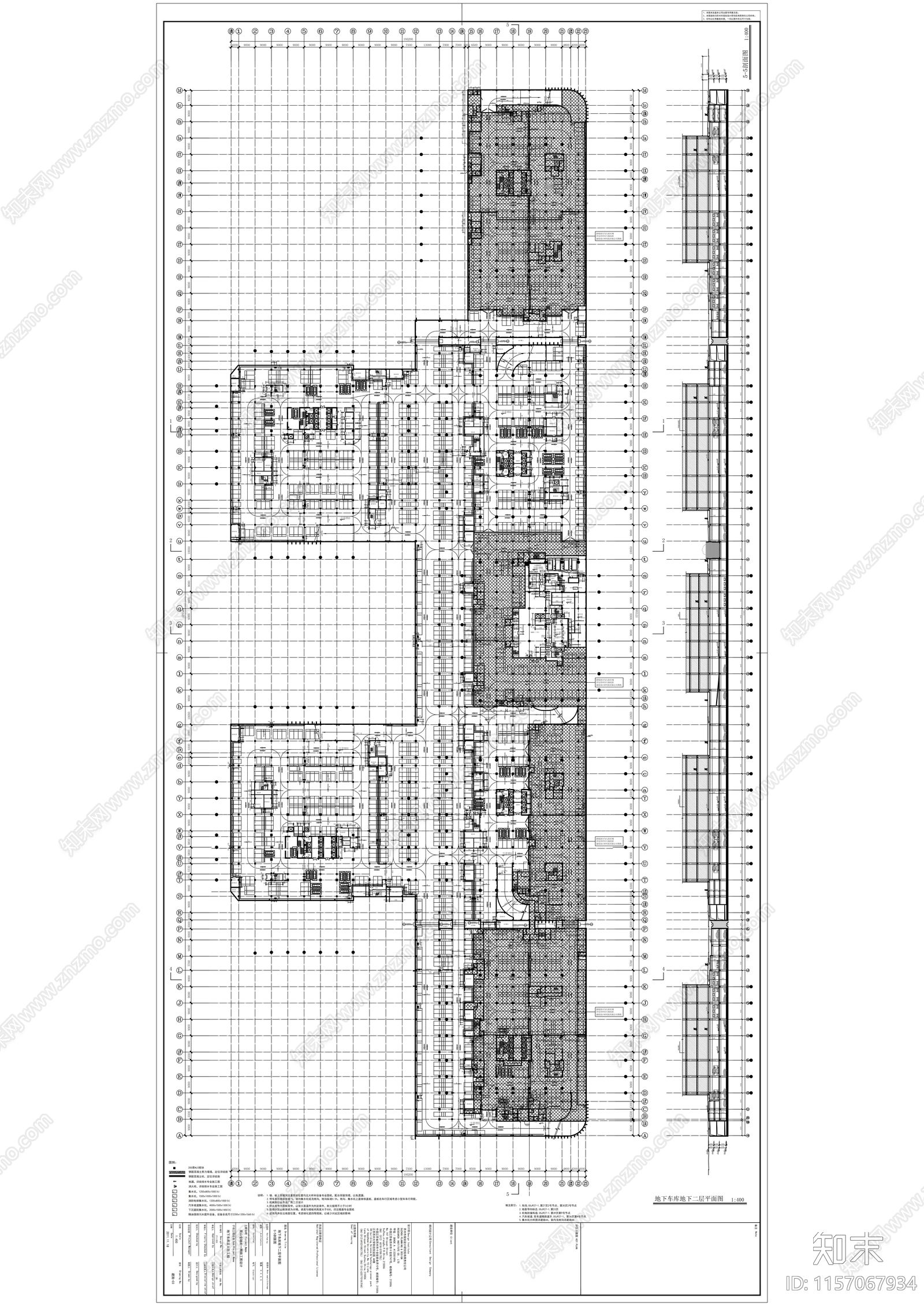 金融街地下室cad施工图下载【ID:1157067934】