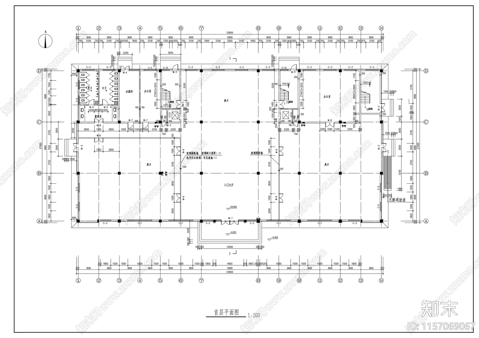 六层办公楼建cad施工图下载【ID:1157069067】