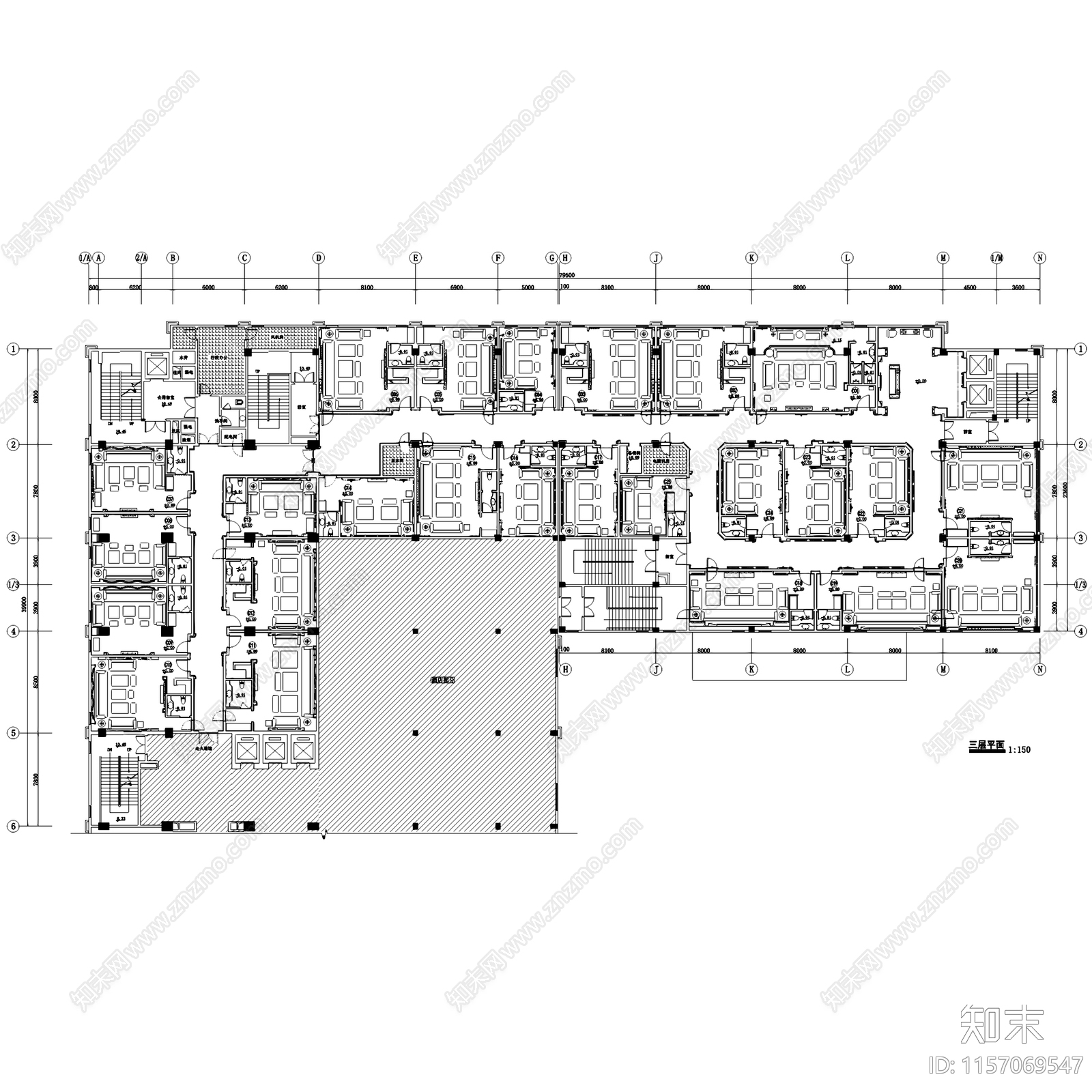 欧式红舫国际CLUB商务KTV室内工装cad施工图下载【ID:1157069547】