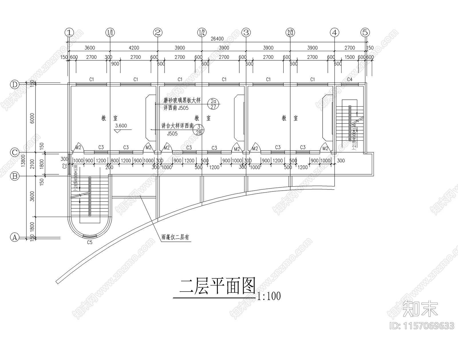 小学教学cad施工图下载【ID:1157069633】