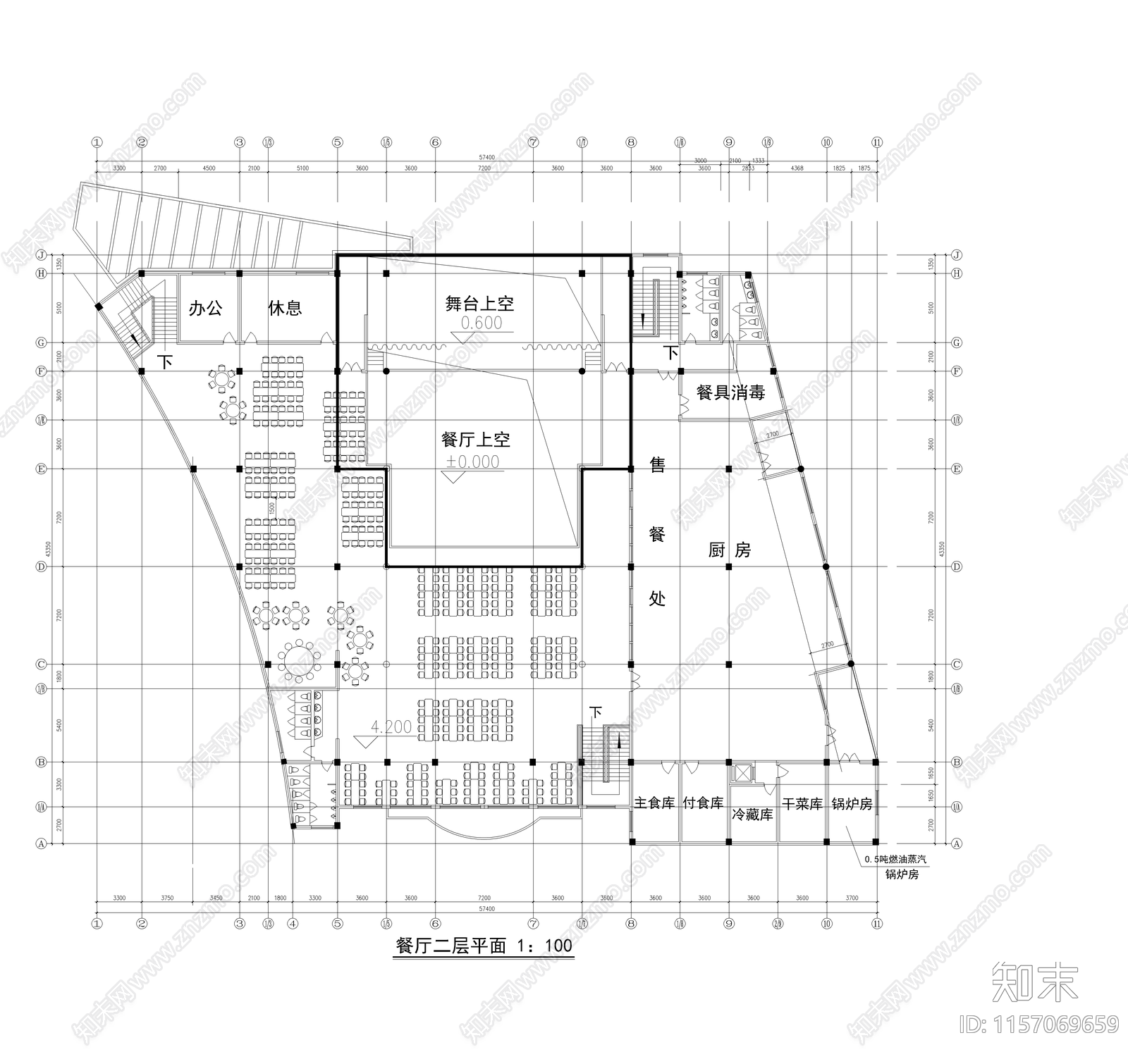 中学食堂cad施工图下载【ID:1157069659】