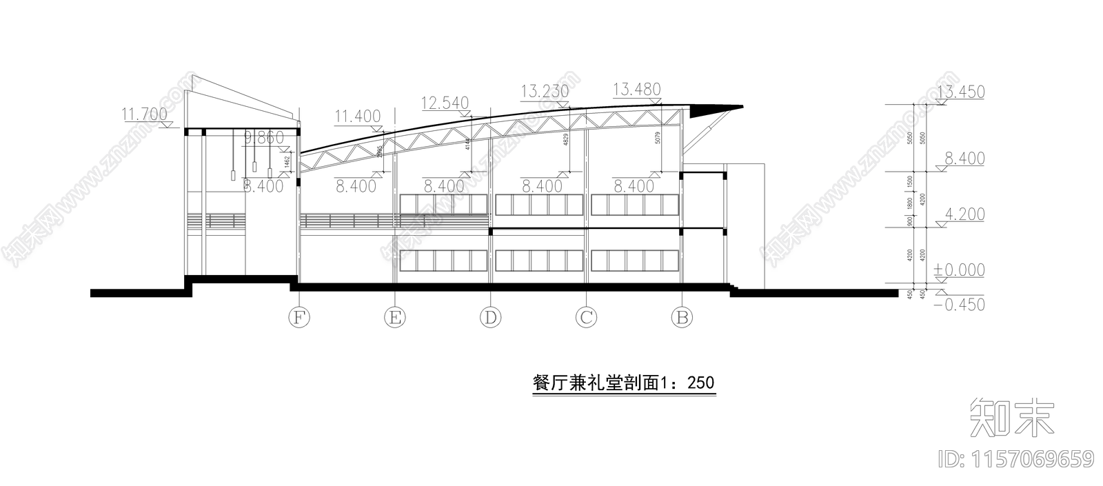 中学食堂cad施工图下载【ID:1157069659】