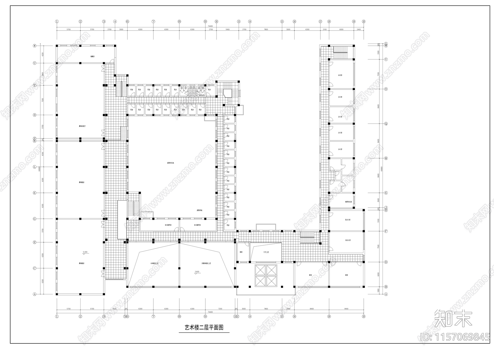 医学院教学楼建cad施工图下载【ID:1157069845】