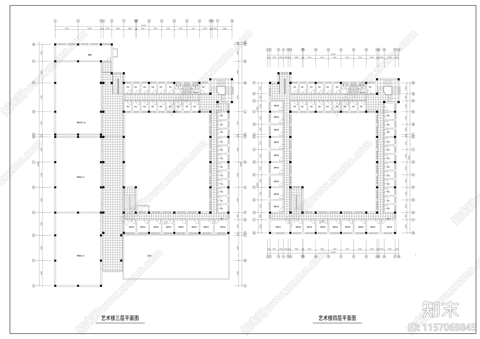 医学院教学楼建cad施工图下载【ID:1157069845】