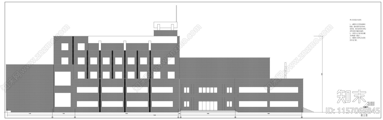 医学院教学楼建cad施工图下载【ID:1157069845】