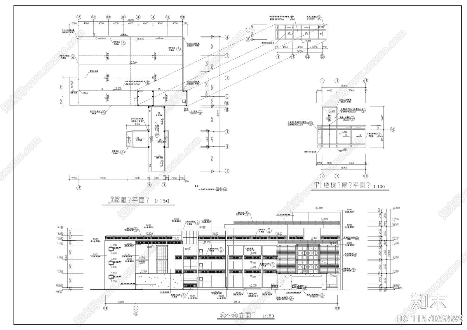 艺术楼建施cad施工图下载【ID:1157069899】