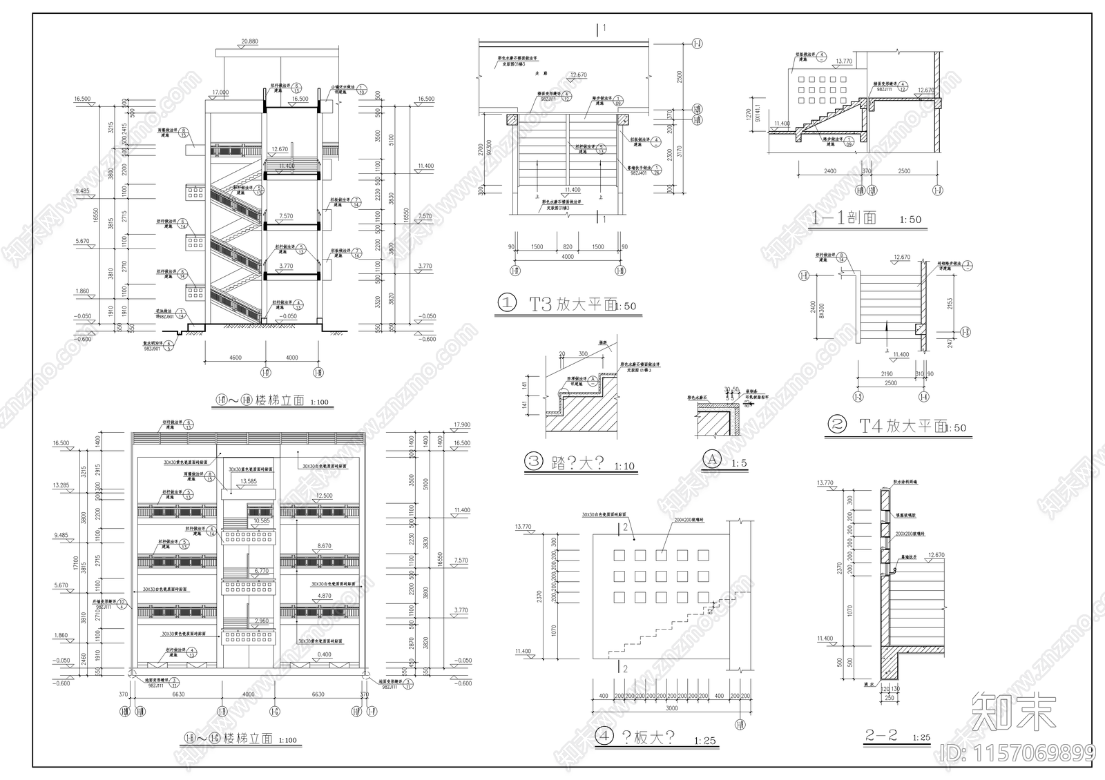 艺术楼建施cad施工图下载【ID:1157069899】