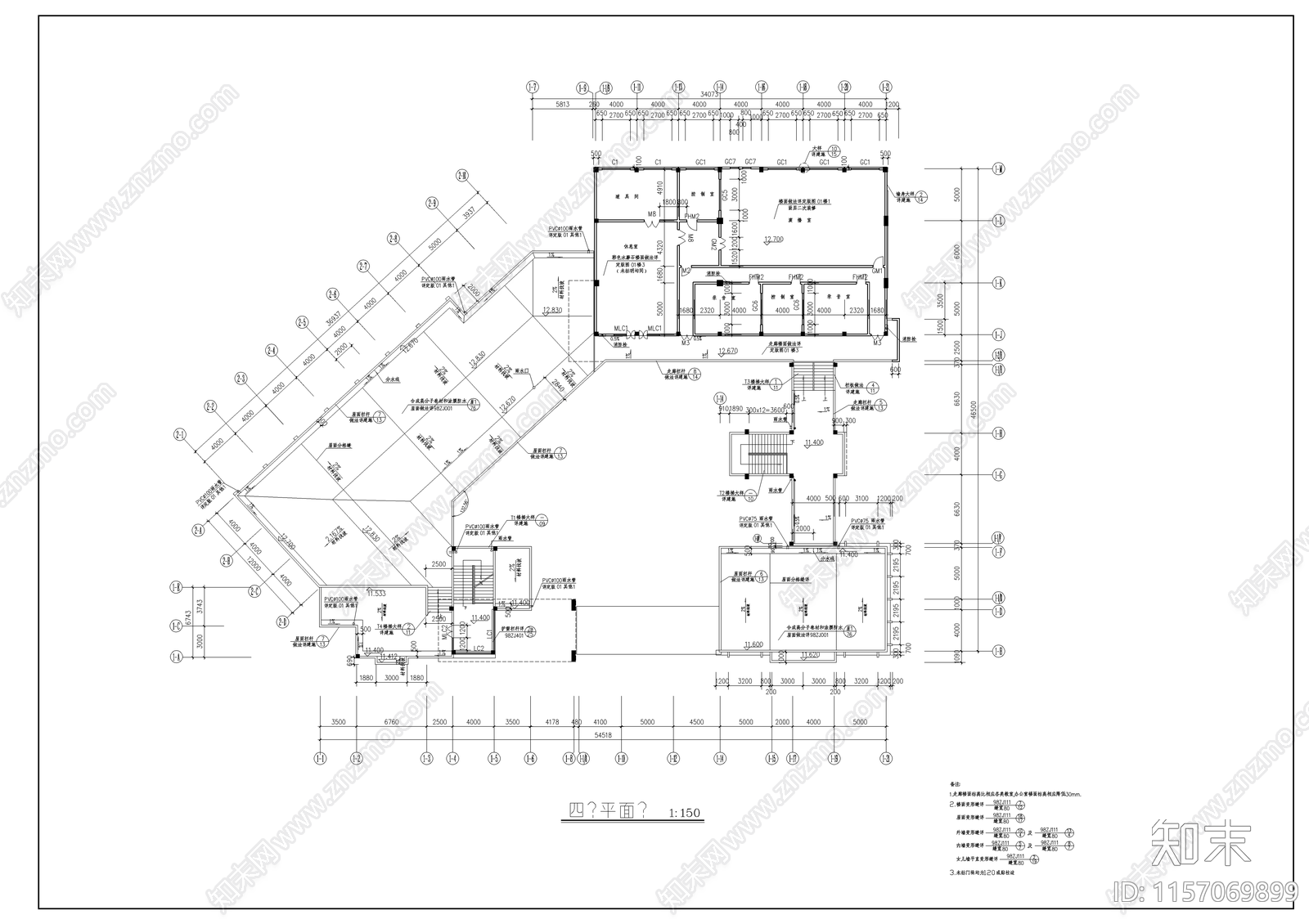 艺术楼建施cad施工图下载【ID:1157069899】