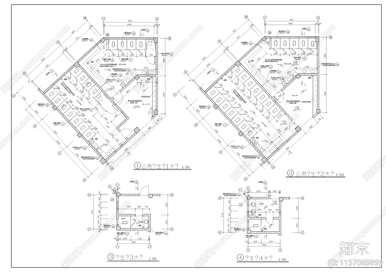 艺术楼建施cad施工图下载【ID:1157069899】