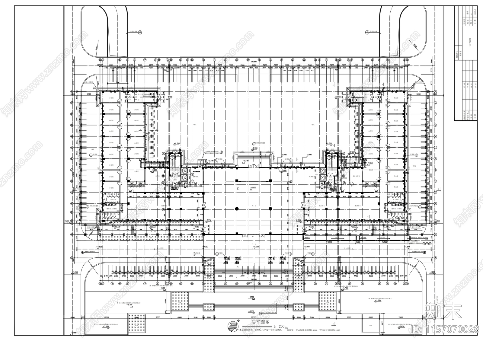 区行政中心九层办公大楼建筑方案图cad施工图下载【ID:1157070028】