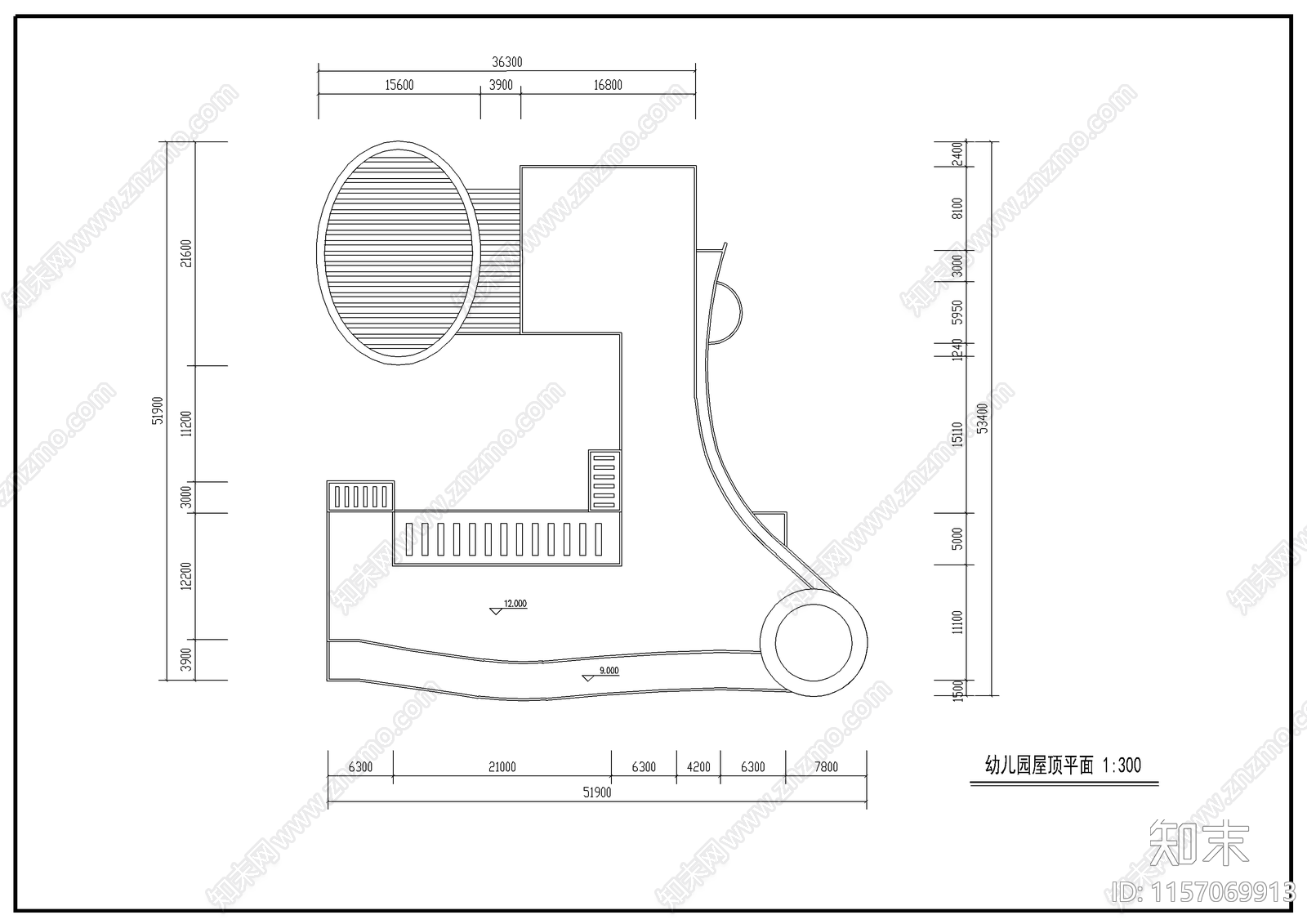 幼儿园建筑cad施工图下载【ID:1157069913】